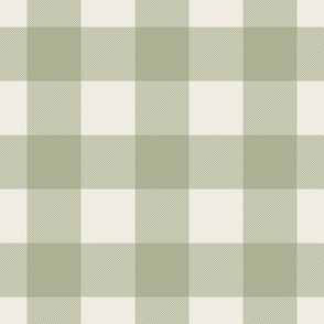 buffalo check - creamy white_ light sage green - tartan plaid contemporary classic checker
