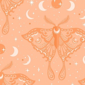 Celestial Luna Moth Pastel Peach Fuzz by Angel Gerardo - Jumbo Scale