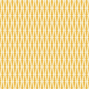 Mini Abstract Block Printed Stacked Amber Yellow Circles Dots On Off-White Ecru with Grey speckles