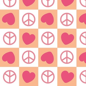 Retro Valentine Checkerboard Pattern - Large