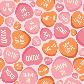 Retro Valentine Candy Heart Pattern - Large