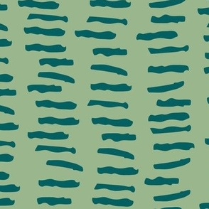 Green Dashed Lines - Modern Hand Drawn Pattern