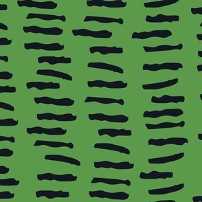 Lime Dashed Lines - Hand Drawn Pattern - Lime Green and Black 