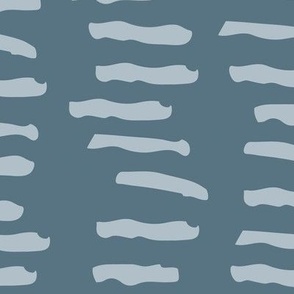 Dashed Lines - Hand Drawn Pattern - Muted Navy Blue 