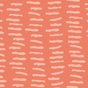 Coral Dashed Lines - Hand Drawn Pattern - Orange Peach Fuzz