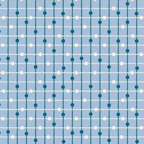 Wavy Dots Check Grid | Small Scale | Periwinkle