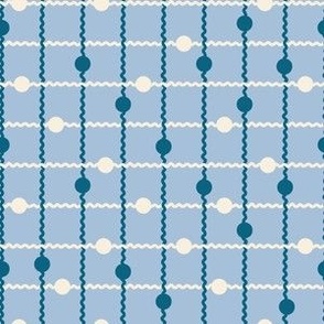 Wavy Dots Check Grid | Regular Scale | Periwinkle