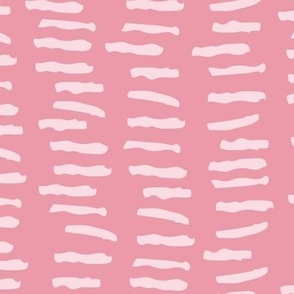 Pink Lines and Dashes - Hand Drawn Pattern - Monochromatic Pink 