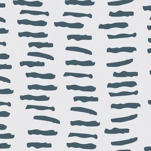 Dashed Lines - Hand Drawn Pattern - White and Gunmetal Gray