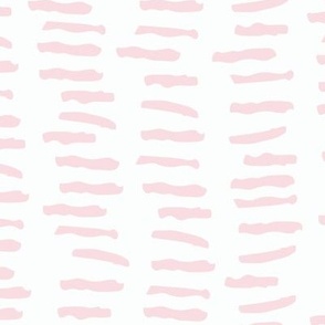 Pink Dashed Lines - Hand Drawn Pattern - White and Baby Pink
