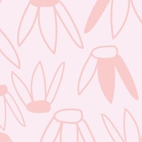Baby Pink Daisies Pattern - Hand Drawn Flowers Modern Daisy