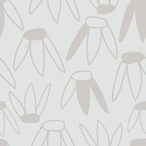 Grey Daisy Pattern - Modern Flowers Hand Drawn Daisies - Neutral Gray Taupe 