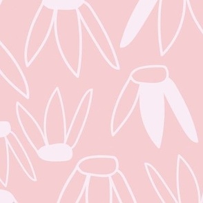 Pink Daisy Pattern - Modern Hand Drawn Flowers - Light Pink 