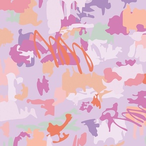 Abstract Paint Modern Design - Lavender Pink Peach