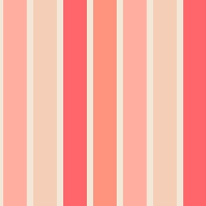 Peach gradient fancy stripe in Pantone Peach Plethora palette