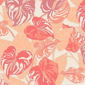 medium-Peachy Keen Anthuriums- Pantone Peach Fuzz 2024