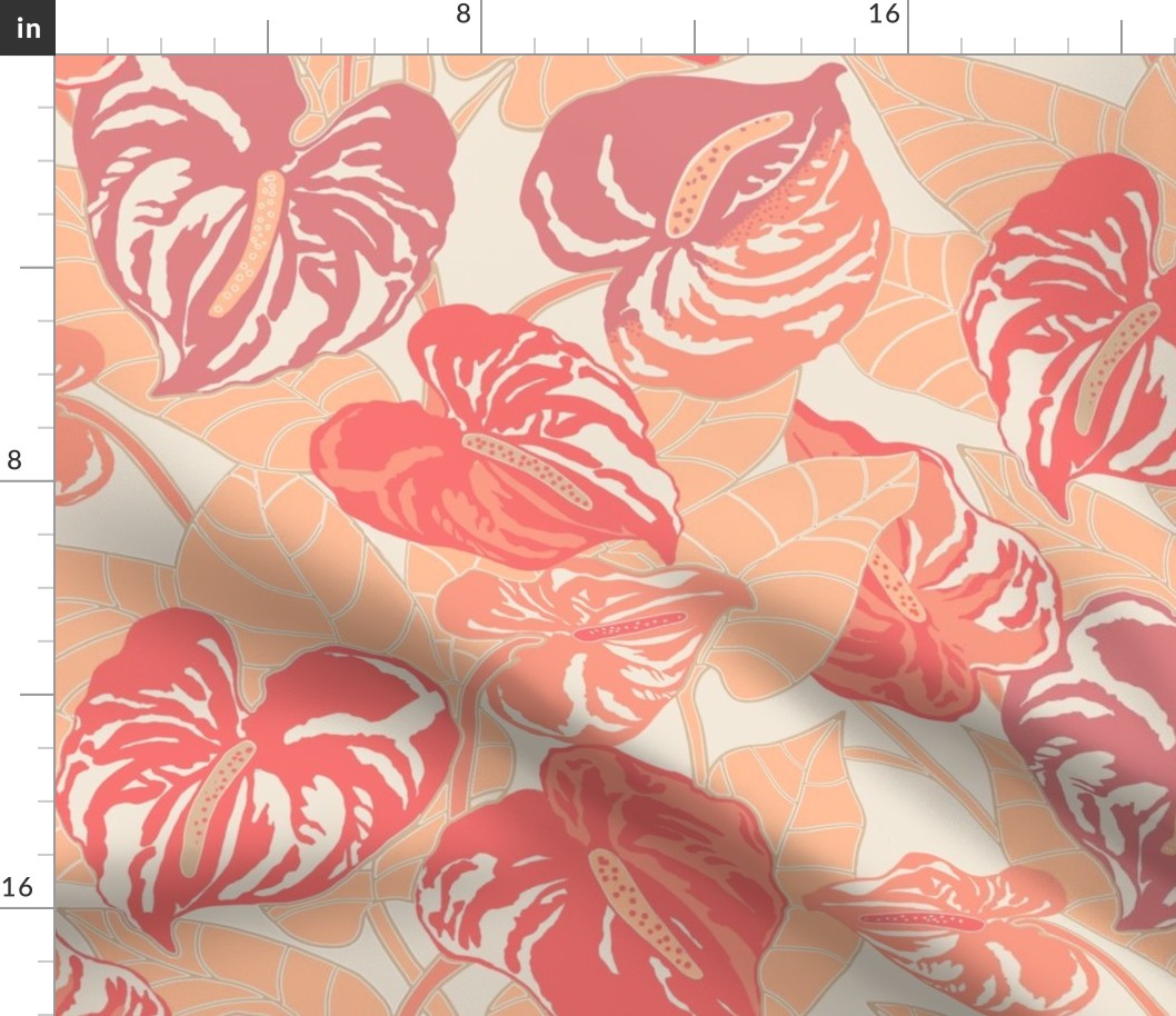 medium-Peachy Keen Anthuriums- Pantone Peach Fuzz 2024