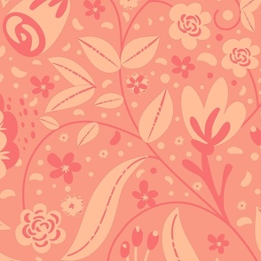 Floral Peach Fuzz Pantone colour of 2024