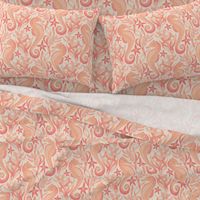 Sweet Seahorses and Starfish in Peach Large