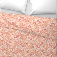 Sweet Seahorses and Starfish in Peach Large