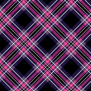 The plaid pattern is black and pink