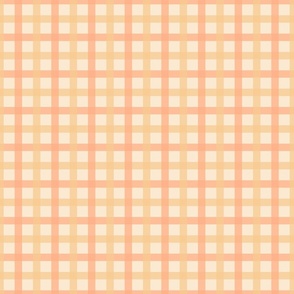 Plaid in light peach and peach on a cream background (small)