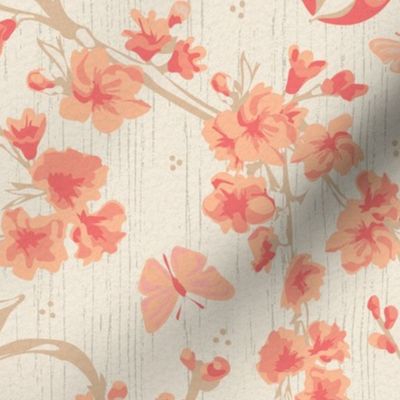 Peach Fuzz - Peach Bliss - On soft Light Cream Background