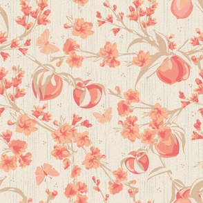 Peach Fuzz - Peach Bliss - On soft Light Cream Background