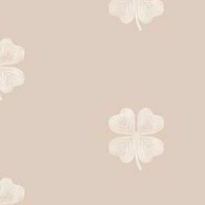lucky st patricks day four leaf clover watercolor beige white