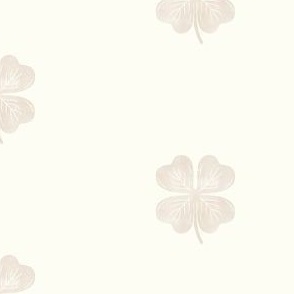 lucky st patricks day four leaf clover watercolor white beige