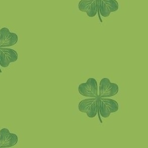 lucky st patricks day four leaf clover watercolor green emerald