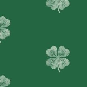 lucky st patricks day four leaf clover watercolor green emerald