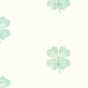 lucky st patricks day four leaf clover watercolor green jade white