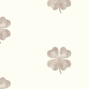 lucky st patricks day four leaf clover watercolor white brown