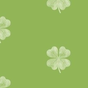 lucky st patricks day four leaf clover watercolor green white