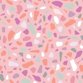 Colorful Terrazzo Repeat - Multicolor Pink Pastel Girly Colors