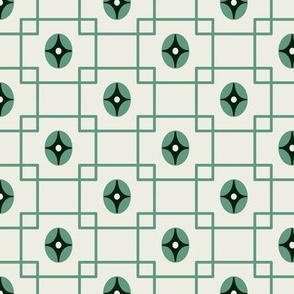 Rectangles and ovals in sage green