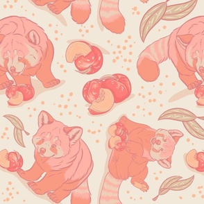 Peachy (Red) Pandas - 2024 Color of the Year