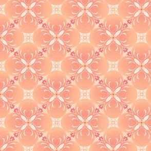 Peach Fuzz Glow Geometric Floral (diamond pattern) (small scale)