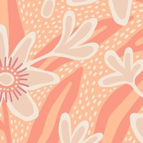 Abstract passiflora flowers in peach fuzz - Large scale