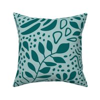 Teal Paisley Repeat Pattern - Blue Green 