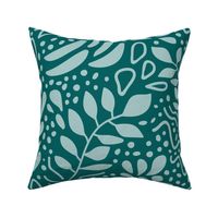 Teal Paisley Repeat Pattern - Teal Blue Green 