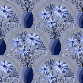Flower Vase Geo | Monochromatic Blue | Large | SKU-FVG-2308-100L
