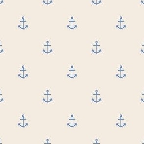 Anchors Aweigh | Cream + Azure Blue | Cute Seaside