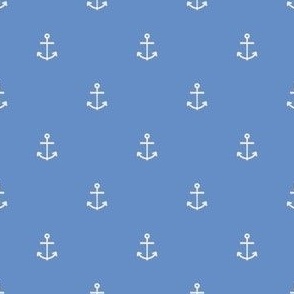 Anchors Aweigh | Azure Blue + Cream | Cute Seaside