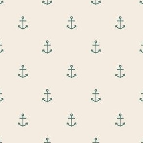 Anchors Aweigh | Cream + Deep Sea Green | Cute Seaside