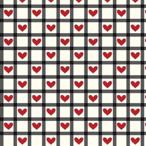 Queen of hearts Gingham- small scale