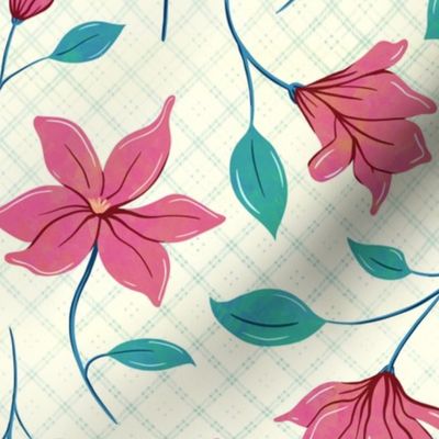Tossed Magnolia Bloom Pink - XL scale