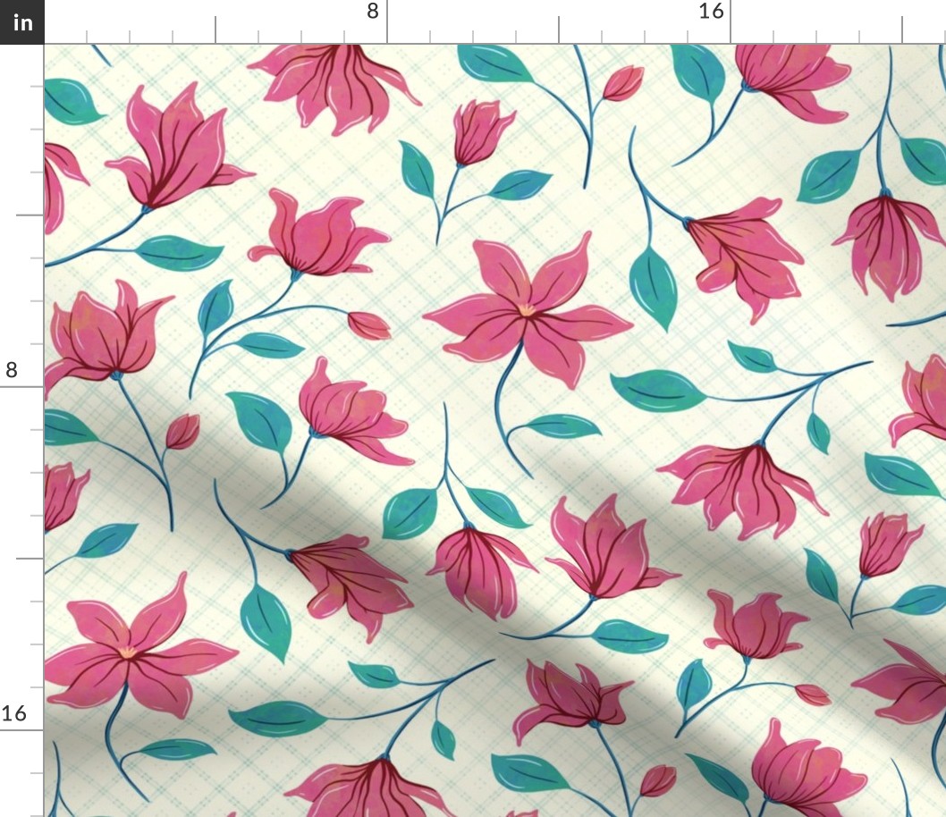 Tossed Magnolia Bloom Pink - XL scale