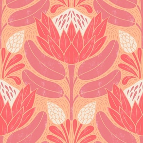 Protea flowers in the peach plethora palette